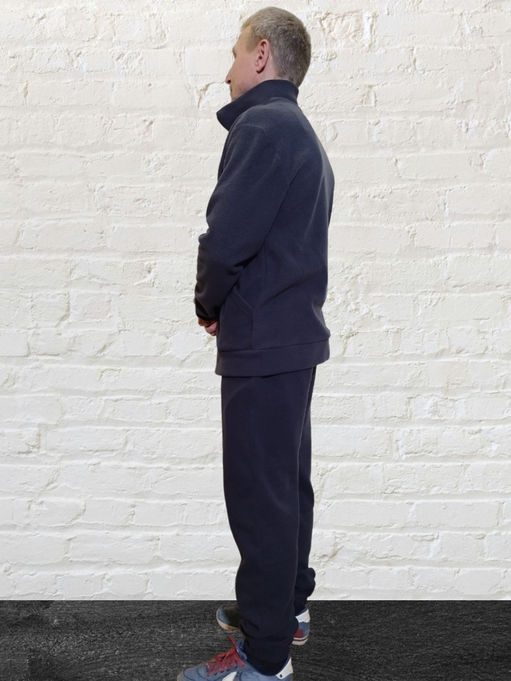 3058 Жакет мужской на замке флис темно-серый (56)