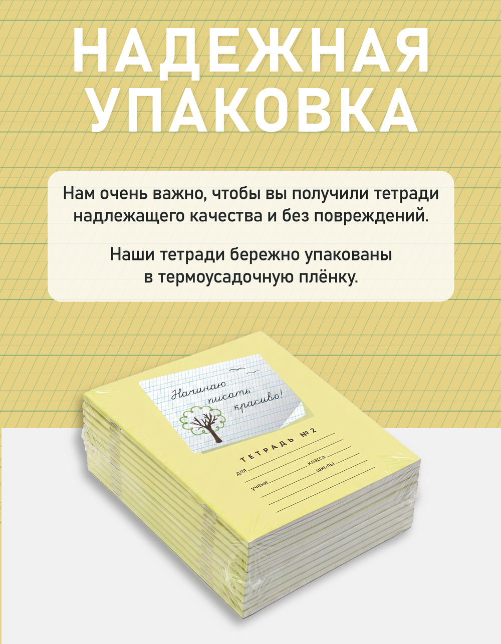 Набор тетрадей "Начинаю писать красиво" №2", 12 л, 10 шт (плёнка)
