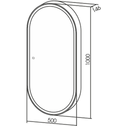 Зеркальный шкаф Abber Kontur 50 AG6339S с подсветкой Белый