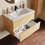 Тумба с умывальником IDDIS Bild, подвесная, 80 см, дуб светлый, BIL80V0i95K