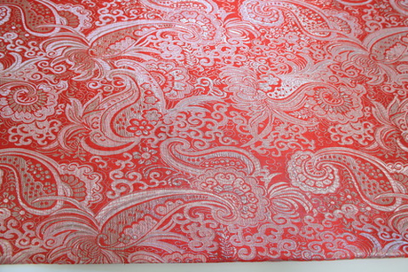 Парча жаккард металлик красная