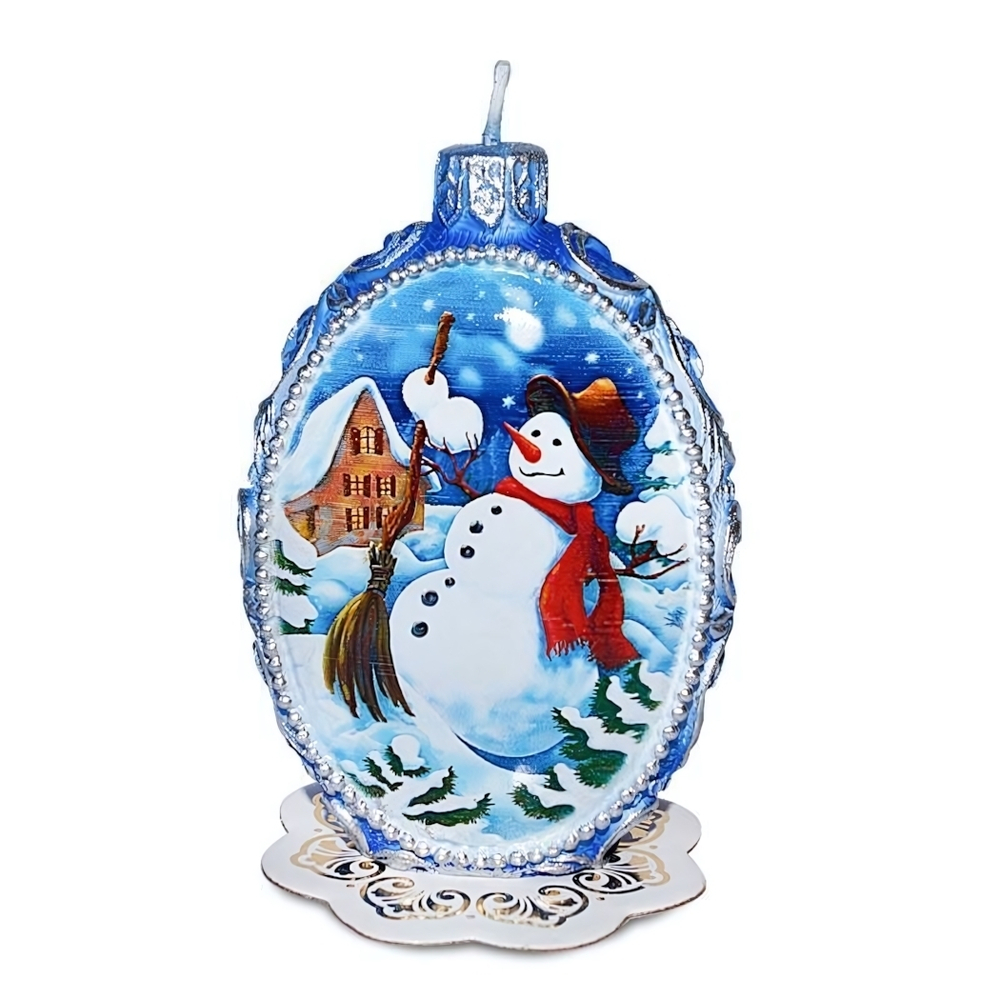 Свеча овальная "Снеговик" 5419