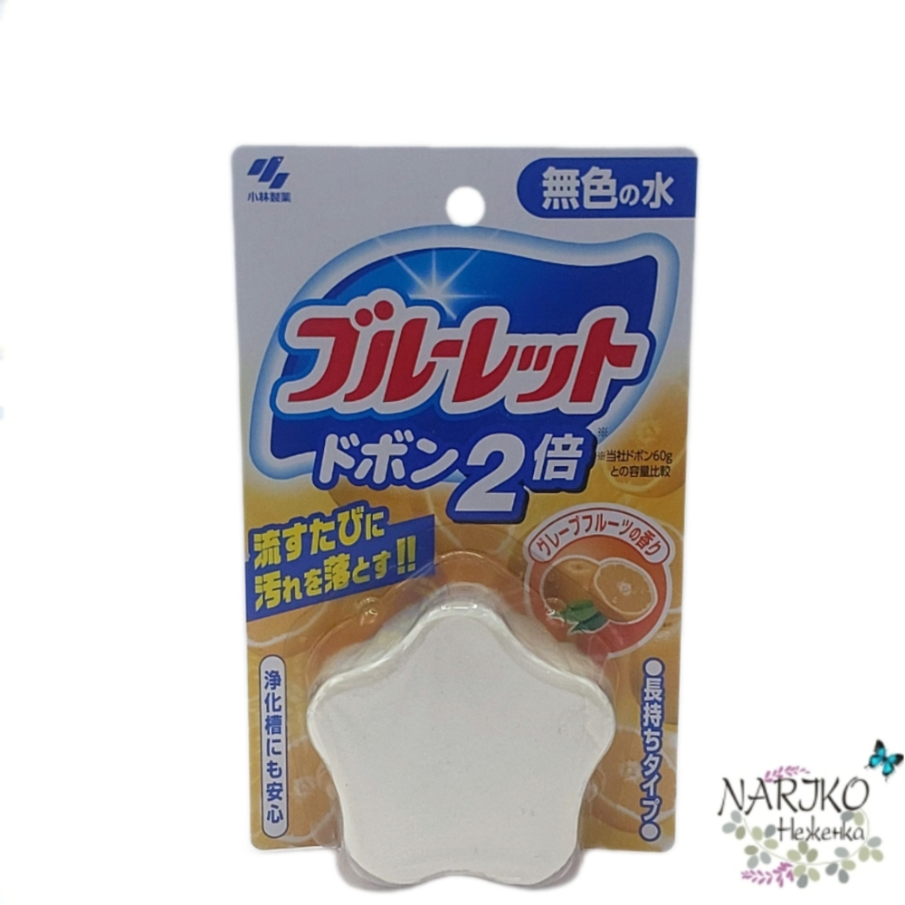 Таблетка для бачка унитаза Kobayashi Bluelet Dobon W Грейпфрут, двойная 120 гр.