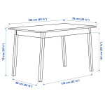 Стол обеденный - IKEA PINNTORP, 125х75х75 см, дерево светло-коричневый/белый, ПИННТОРП ИКЕА