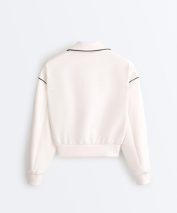 Oysho Куртка с эффектом неопрена без капюшона, экрю