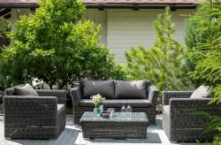 "Капучино Cингл" лаунж-зона из искусственного ротанга, цвет графит