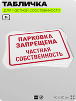 Табличка для частной территории "Проезд запрещен, частная собственность", на дом, для участка, организаций, предупреждающая, 40х30 см, Silver Plane x Айдентика Технолоджи