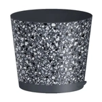 Горшок для цветов Stone Flower D120 мм, 0,75л с прикорневым поливом с декором (серый)