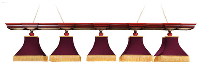 Лампа Dragon 5пл. клен (Dragon красный,Бархат красный,бахрома желтая,фурнитура золото)