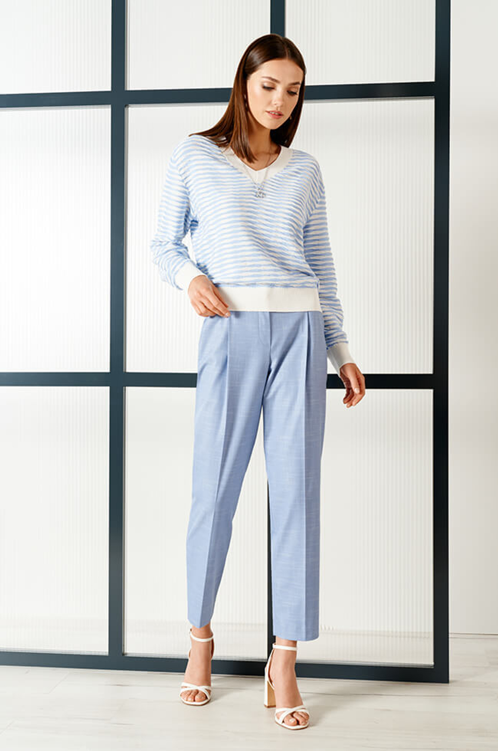 3903 Брюки женские (голубой)