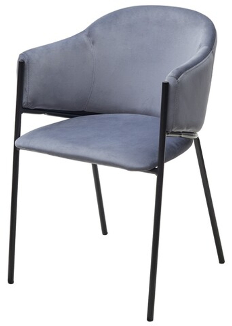 Стул М-City DISAUR Дилл, H-14 Серый, Велюр, Черный каркас