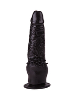 Чёрный фаллоимитатор с клиторальными шипами - 17,8 см. (Цвет: черный)