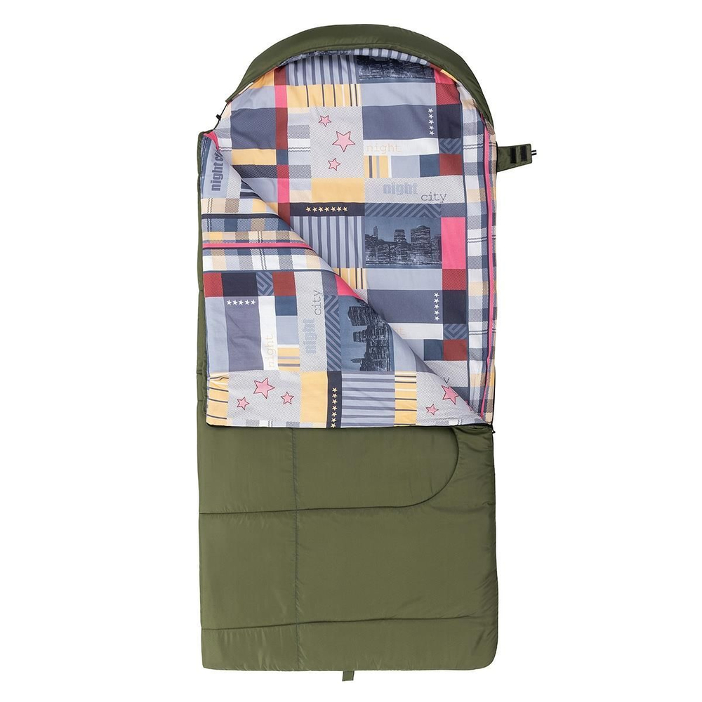 Спальный мешок NISUS TRAVEL Wide Plus 400 зелёный (220х106) Hollowfiber (N-SB-H400-220x106)