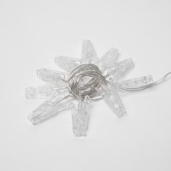 ULD-S0200-010-STB-2AA WARM WHITE IP20 CLIPS Гирлянда светодиодная на батарейках 2AA не в-к. Прищепки. 2м. 10 светодиодов. Теплый белый свет. Провод прозрачный. TM Uniel.