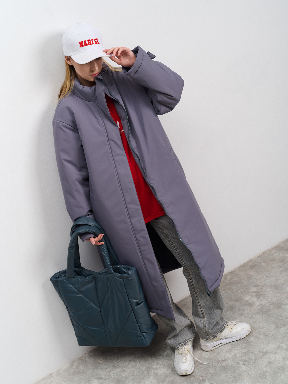 Пальто женское демисезонное "Ливерпуль" серый