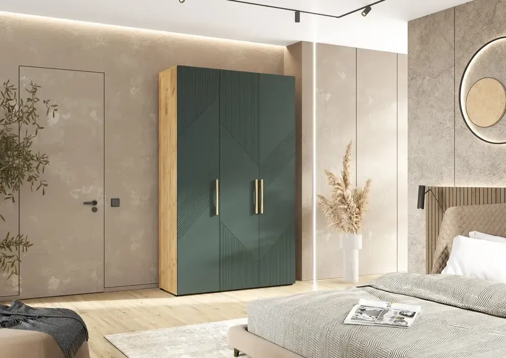 Шкаф 3-х ств., "Ирис" (браш мени грин/дуб крафт) МФ Миф