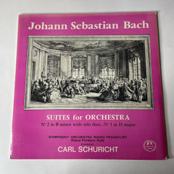 Винтажная виниловая пластинка LP J. S. Bach Бах, Symphonie-Orchester Radio Frankfurt, Suites For Orchestra, No. 2 In B-Minor With Solo Flute. No. 3 In D Major (Германия 1962)