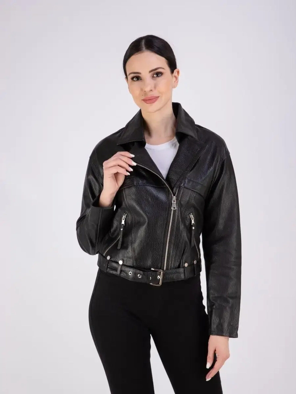 Кожаная куртка весна из натуральной кожи