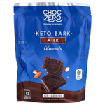 ChocZero, Keto Bark, молочный шоколад, миндаль, 15 мини-батончиков, 170 г (6 унций)