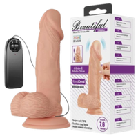 Мягкий фаллоимитатор с вибрацией Beautiful Zebulon (14×4,2 см)