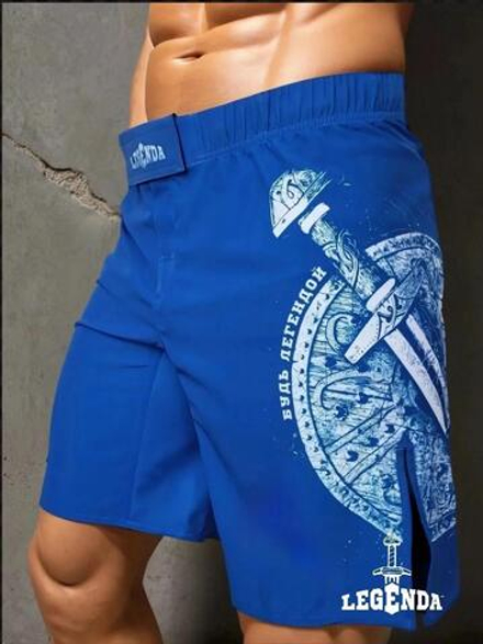 Шорты спортивные тренировочные LEGENDA Щит и Меч синий