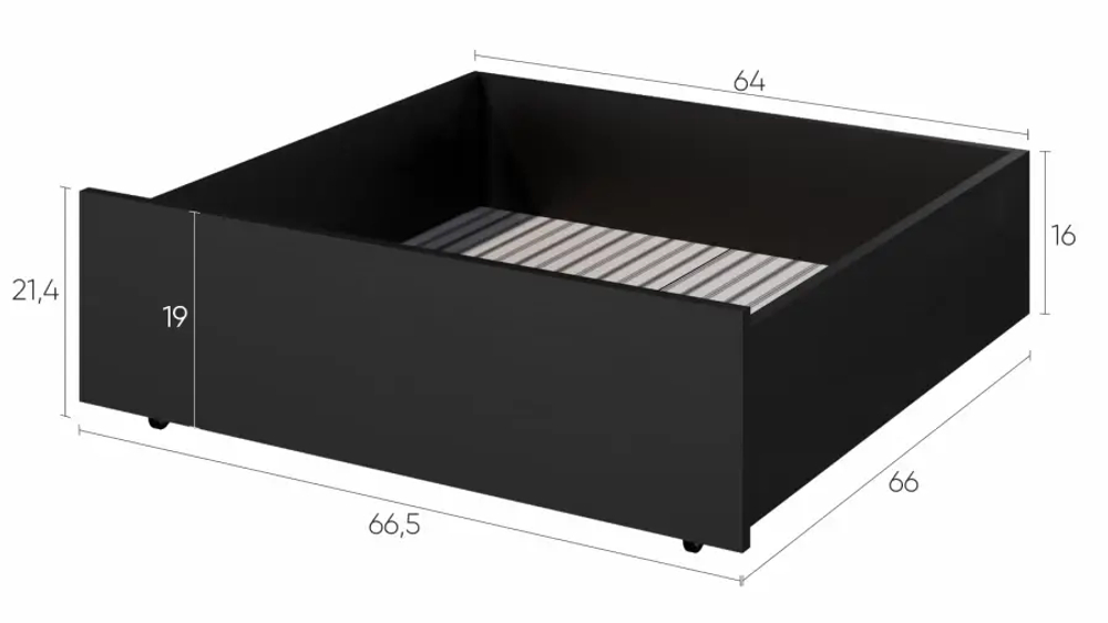 Ящик для хранения - аналог IKEA HEMNES / ХЕМНЭС/ ХЕМНЕС / КЫМОР / ИКЕА 67х22x66 см, черный