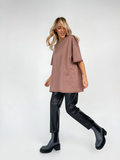 Брюки из эко-кожи черные