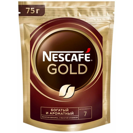 Кофе растворимый Nescafe Gold 75 гр м/уп