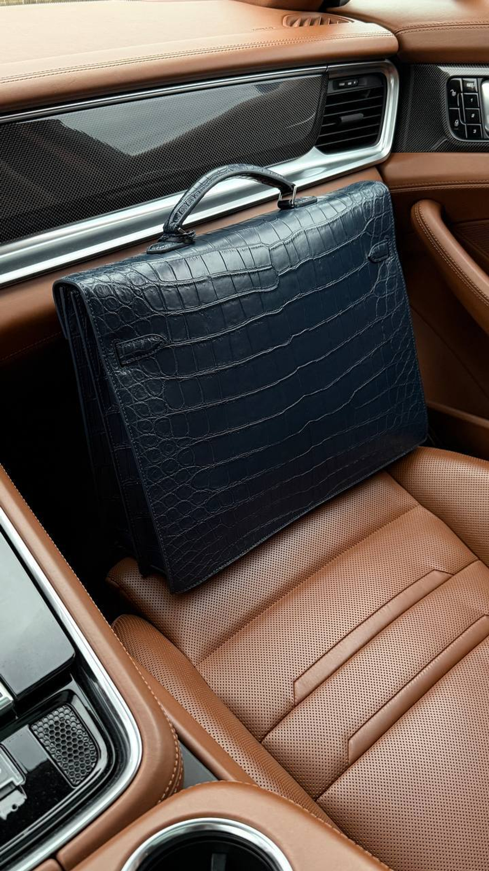 Портфель Hermes из кожи крокодила