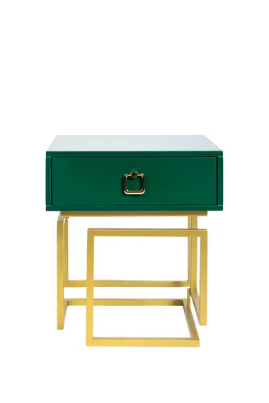 Тумбочка Esthetic зеленая на золоте