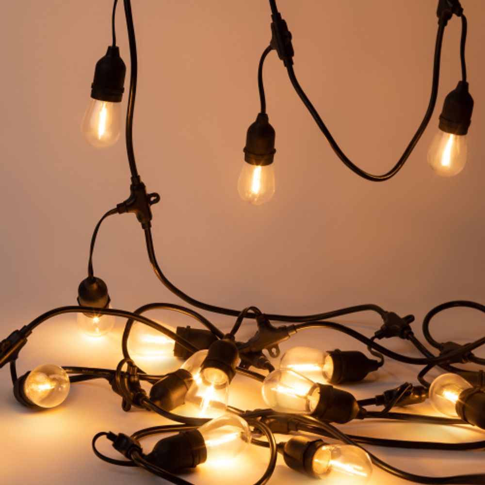 Гирлянда ЭРА ERABL-FIL1 светодиодная новогодняя нить уличная на подвесах 4,5 м теплый белый 10 LED | Профессиональное праздничное и новогоднее освещение