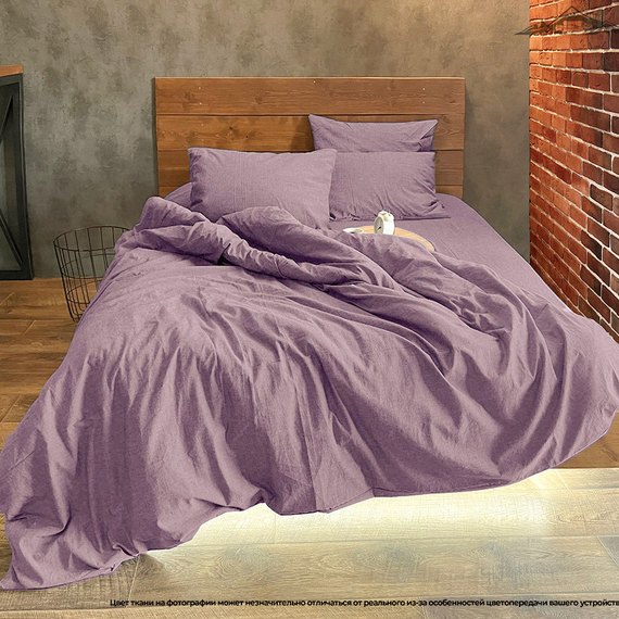 Вареный (стираный) хлопок, цв.Сиренево-розовый меланж | ш.250 см | 145 г/м² | хлопок-100%