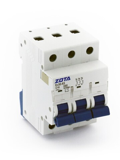 Зап.часть Авт.выключатель ZOTA Ev30-63 3P 4.5kA 16A C без перемычки