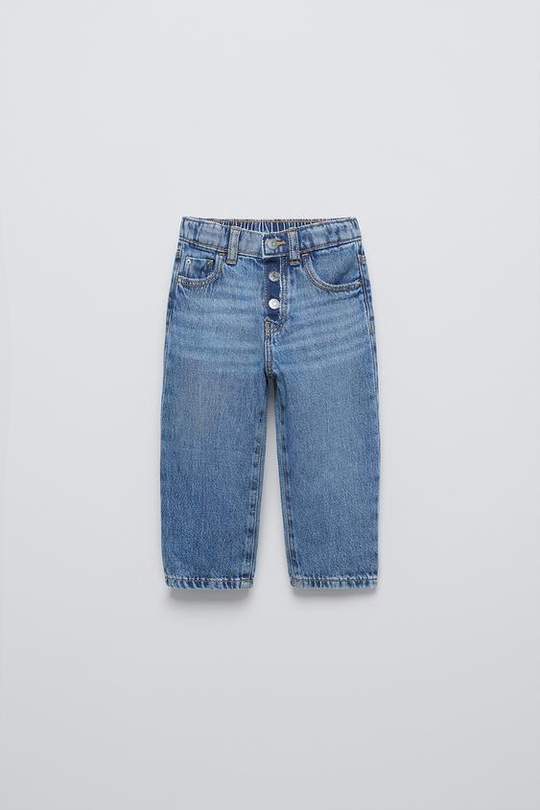 ZARA ДЖИНСЫ MOM FIT, ВЫЦВЕТШИЙ СИНИЙ