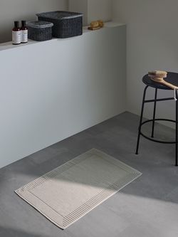 Коврик для ванной с фактурным бортиком бежево-серого цвета из коллекции Essential, 50х80 см