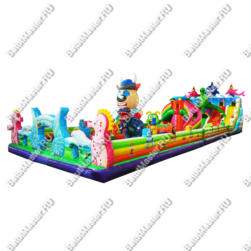 Коммерческий надувной батут "На страже добра 2" 30*9*7 м