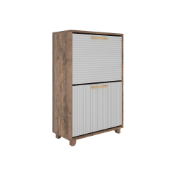 Ньёрд Обувница 600.2 Дуб Самдал/Белый софт матовый