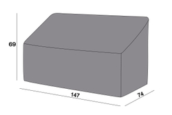 Защитный чехол на диван Канны, двухместный, цвет серый