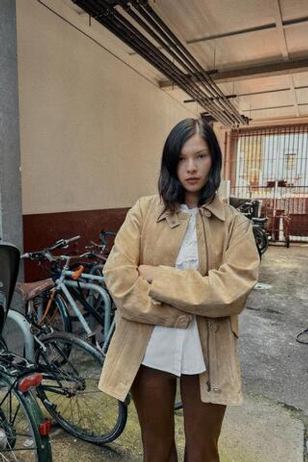 ZARA БРЮКИ FLARE ИЗ ИСКУССТВЕННОЙ КОЖИ, ТАБАЧНЫЙ