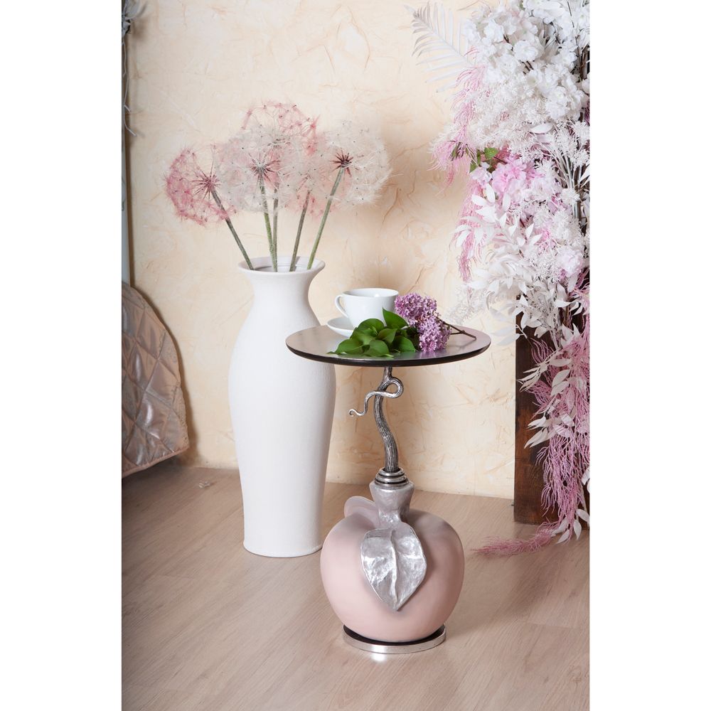 Столик декоративный с серебрянной столещницей Яблоко Евы Сильвер Пиони