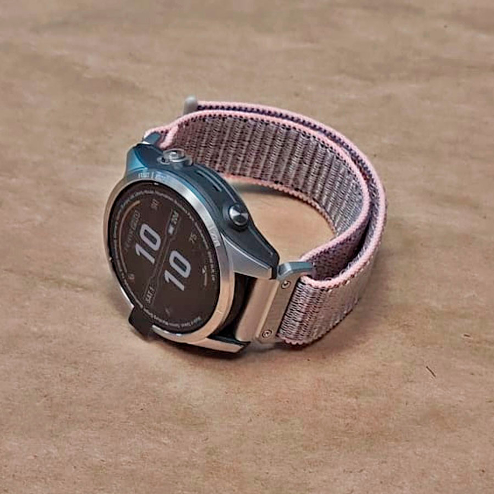 Ремешок QuickFit 20 мм нейлоновый для Garmin Fenix 7S, Fenix 6S, Fenix 5S, Instinct 2S, Epix Pro Gen 2 (42 mm) быстросъемный велкро