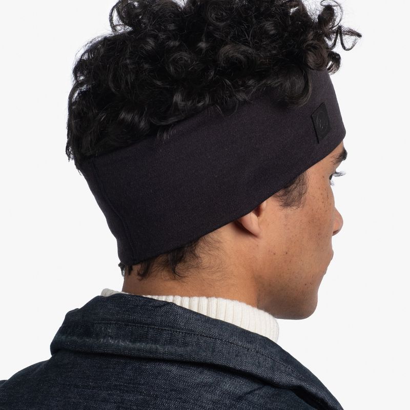 Шерстяная повязка на голову Buff Headband Midweight Wool Solid Black Фото 6