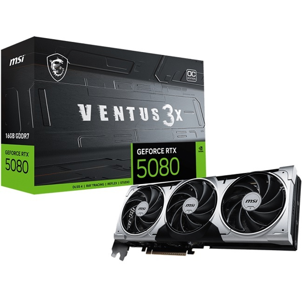 Видеокарта MSI GeForce RTX 5080 VENTUS 3X OC PLUS 16G (G5080-16V3CP)