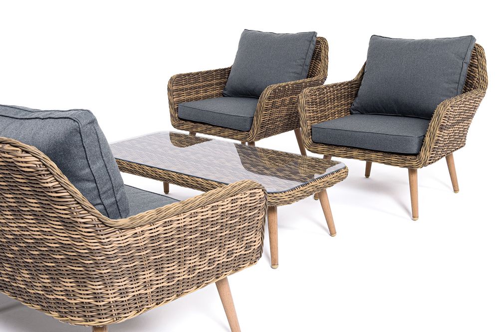 "Прованс" лаунж-зона плетеная из искусственного ротанга, цвет соломенный