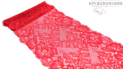 Эластичное кружево, красный, 22,5 см (Артикул: EK-1027), м