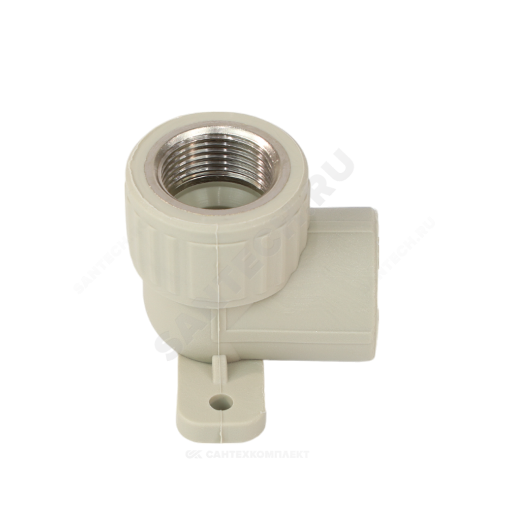 Угольник PP-R комбинированный серый Дн 25х3/4" ВР с креплением VALFEX 10120125Г