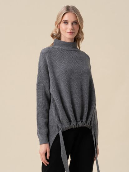 Женский свитер темно-серого цвета из 100% кашемира - фото 2