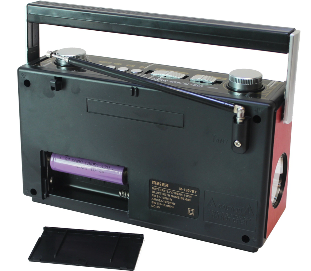Радиоприемник с MP3 плеером, Bluetooth+фонарь Meier M-1927BT