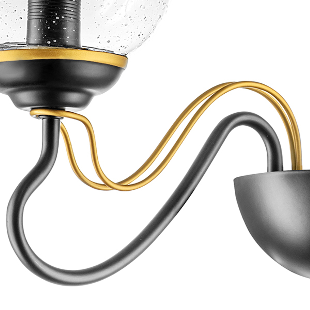 734627 Бра BOLLA 2х40W E14 ЧЕРНЫЙ/ЗОЛОТО/ПРОЗРАЧНЫЙ