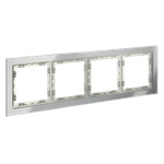 Рамка стеклянная на 4 поста, (сталь, стекло) Voltum S70 VLS110405